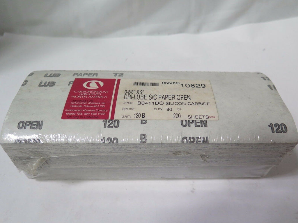 Carborundum Abrasives 3 2/3" x 9" S/C Dri-Lube Cut Paper Open 120 Grit 10829 New