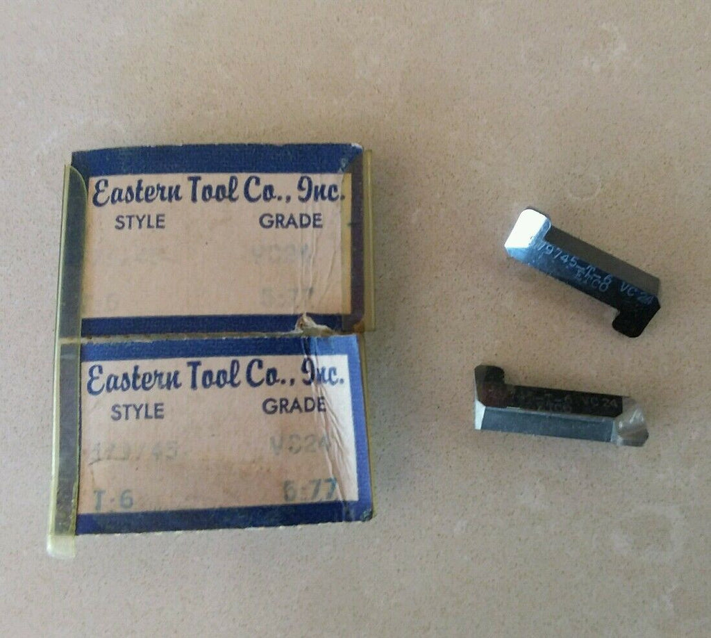 Eastern Tool 2pcs 579745 T6 Grade VC24 5:77 Carbide Inserts ETCO