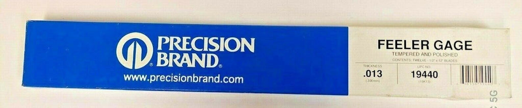 Precision Brand Feeler Gage 19440 .013 Thickness Qty 12 New in Box Free Shipping