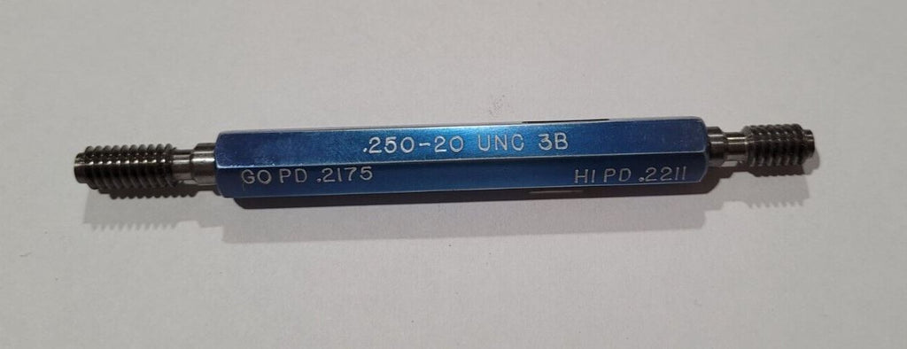 .250-20/ 1/4-20 UNC 3B  GO & NO GO Thread Plug Gage GO P.D. .2175 & NOGO .2211