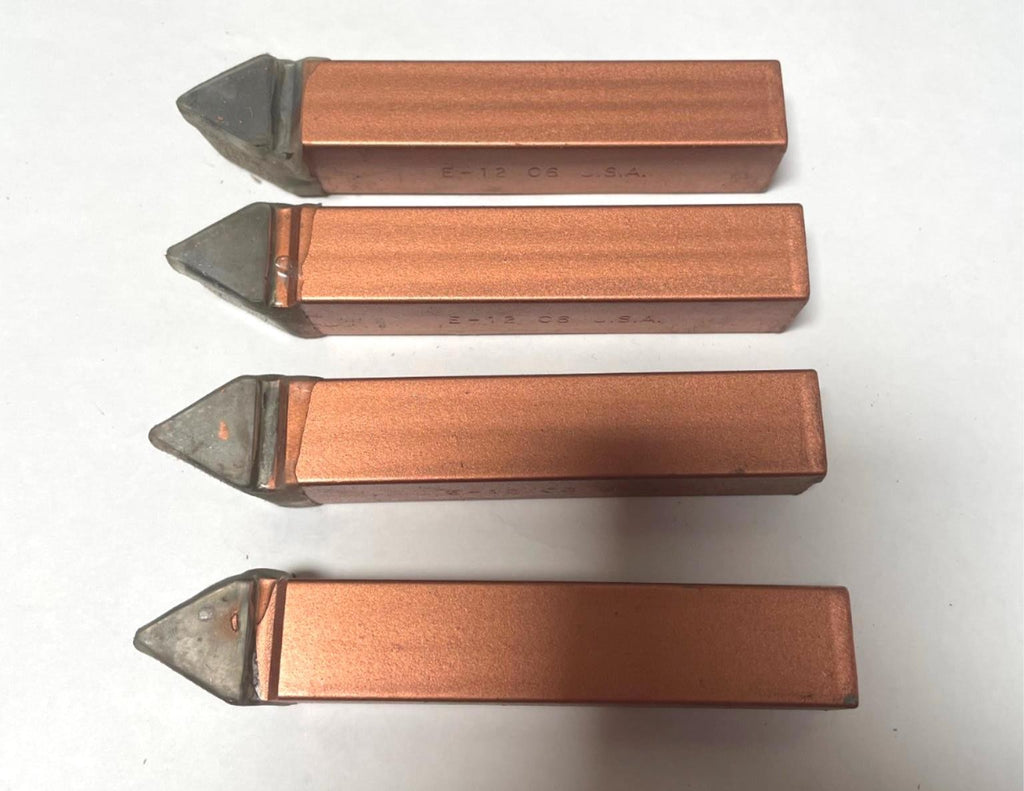 Brazed Tipped Carbide Machinist Lathe Tool Bit 3/4" Shank E-12 C6 USA Made 4Pcs
