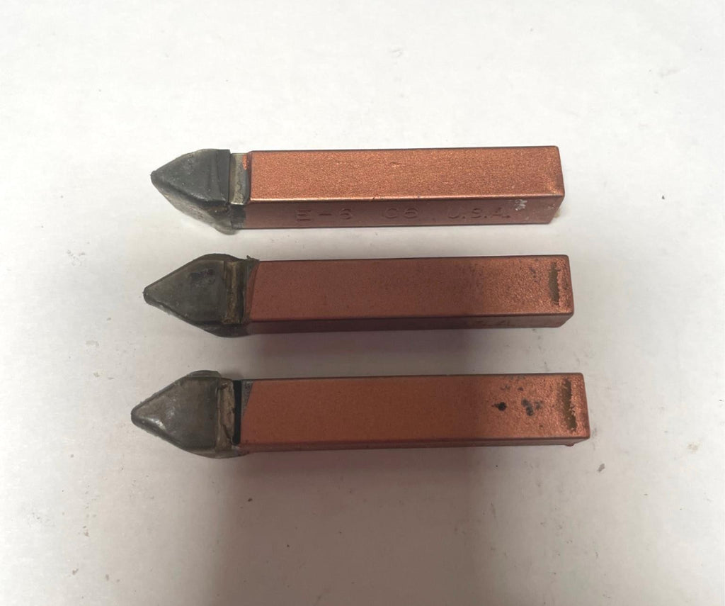 ACT Brazed Tipped Carbide Lathe Tool Bit 3/8" Shank E-6 C6 USA Made Lot of 3