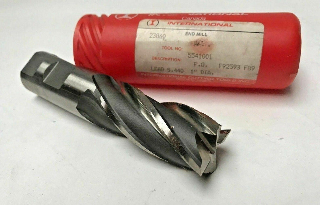International Cutting Tools HSS End Mill 4 Flute 1" Diameter New Made in Canada