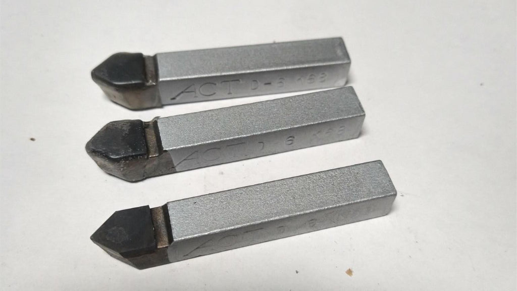 ACT Brazed Tipped Carbide Lathe Tool Bit 3/8" Shank D-6 K68 USA Made Lot of 3