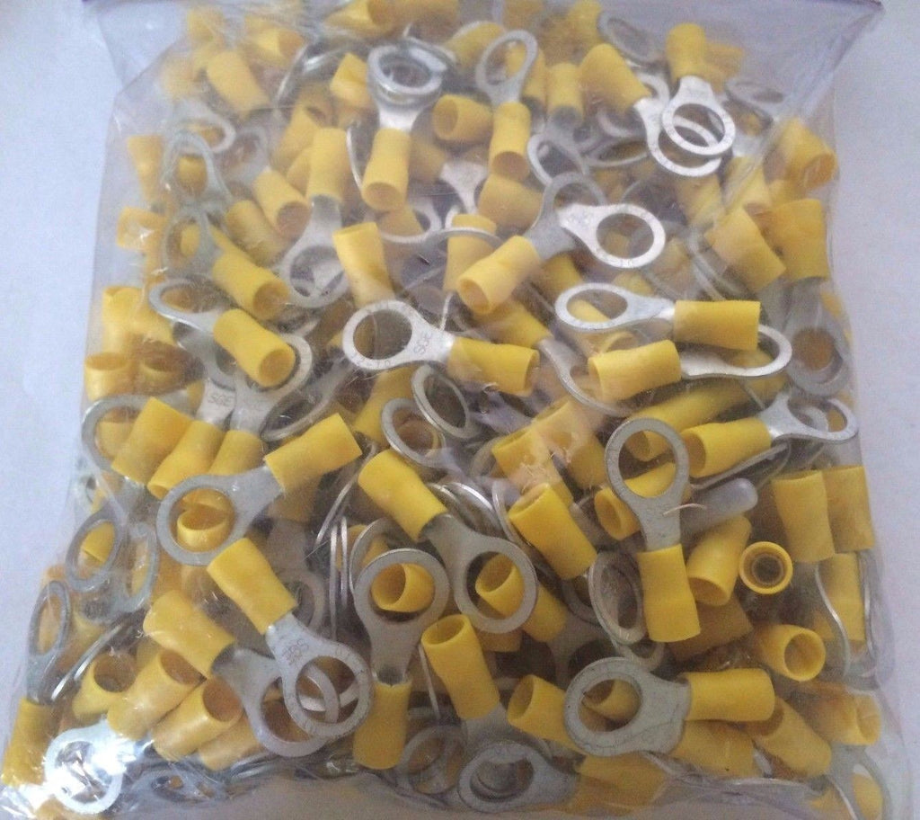 100 Pcs 12-10 55-10 Yellow Ring CRIMP Connector Electrical Terminals Wire Car