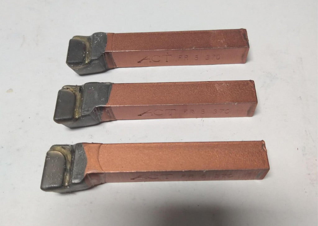 ACT Brazed Tipped Carbide Lathe Tool Bit 1/2" Shank FR 8 370 USA Made Lot of 3