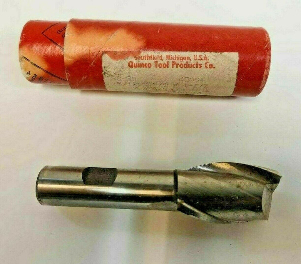 QUINCO TOOL PRODUCTS HSS End Mill 5/8 Shank 2 Flutes 15/16 Dia New SG-30 x 1-1/2
