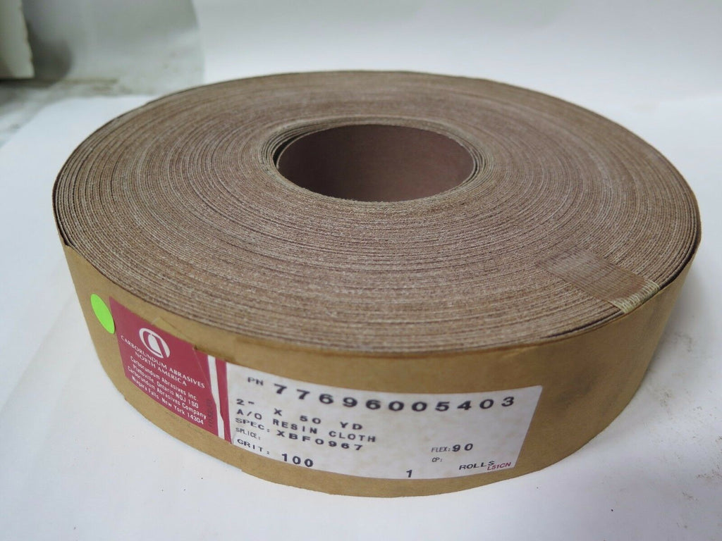 Carborundum A/O Resin Cloth 2" x 50yds 77696005403 Grit 100 Brand New