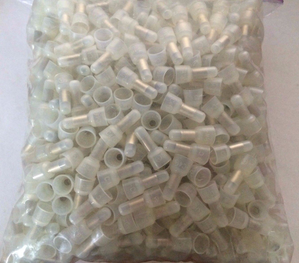 Lot of 100 Pcs White Natural End Crimp Caps Electrical Terminals Wire Butt