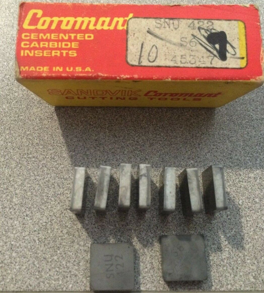 SANDVIK Coromant SNU 422 S6 45347 Lathe Mill Carbide Inserts 9 Pcs New Tools
