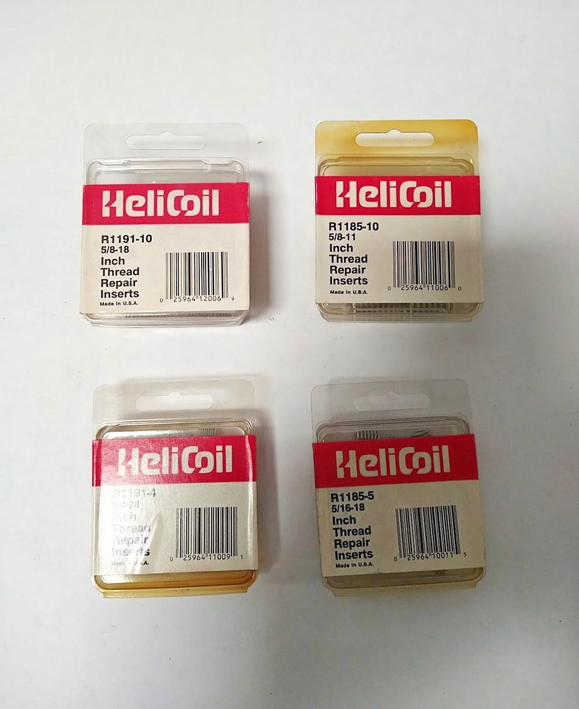 Lot of 4 Helicoil Inch Thread Repair Inserts 5/8-18 5/8-11 1/4-28 5/16-18 USA