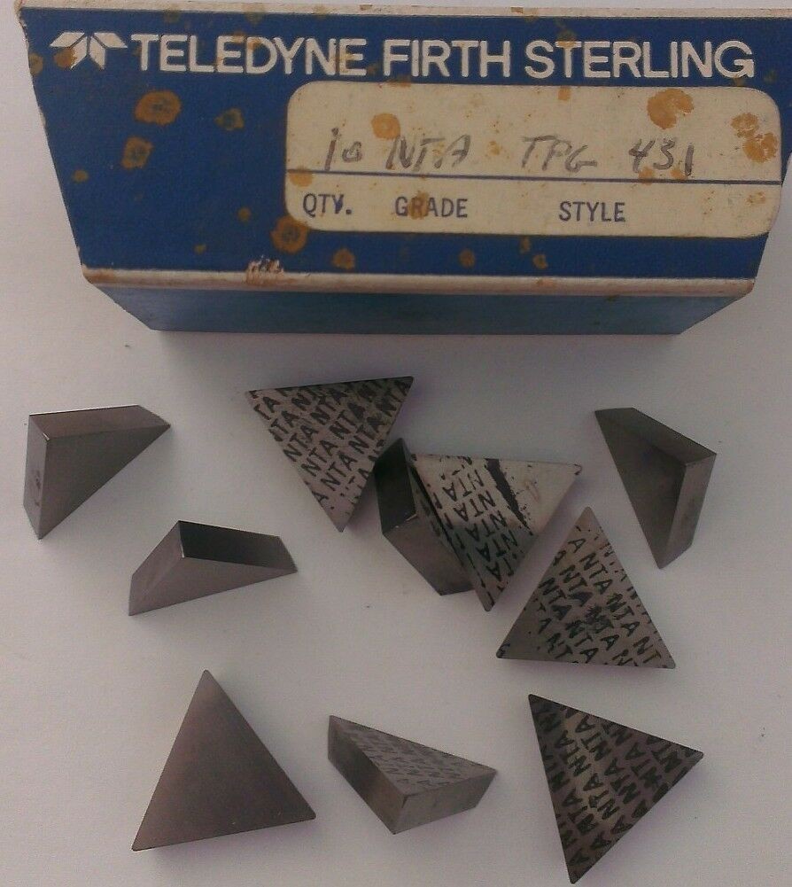Teledyne Firth Sterling TPG 431 NTA Lathe Carbide Inserts 10 Pcs New