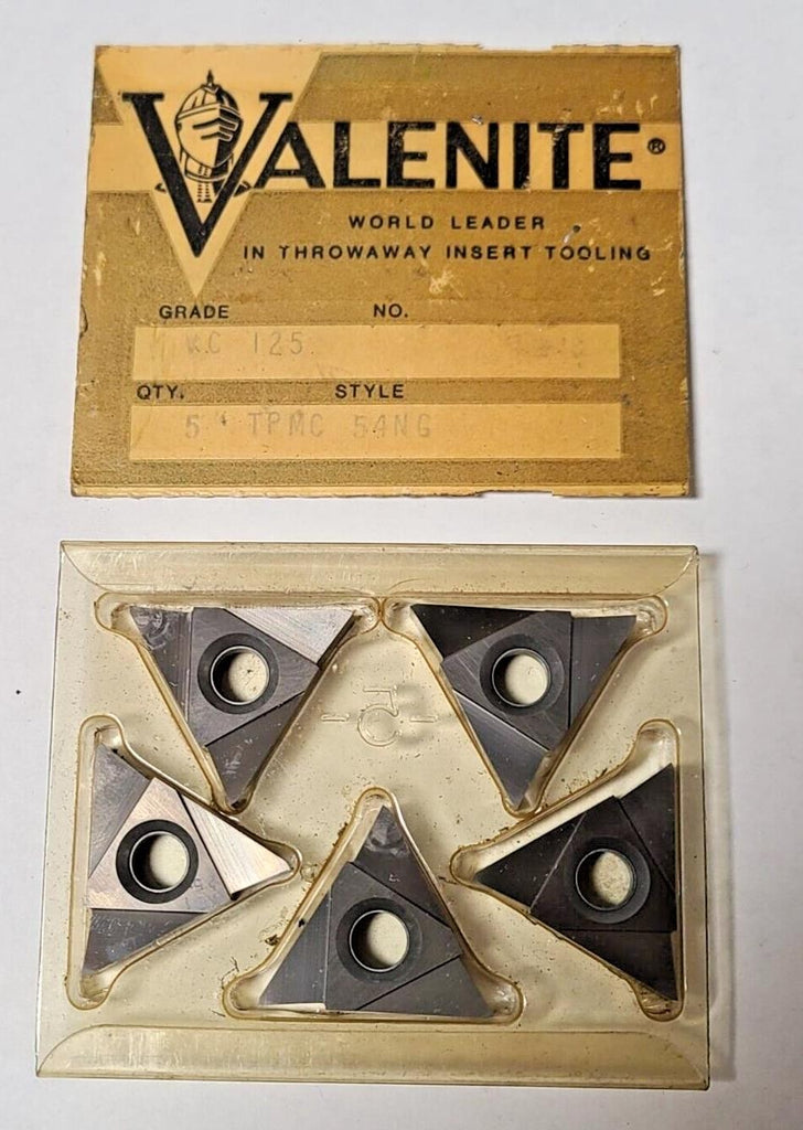 Lot of 5 Pcs Valenite TPMC 54 NG VC 125 Indexable Lathe Mill Carbide Inserts New