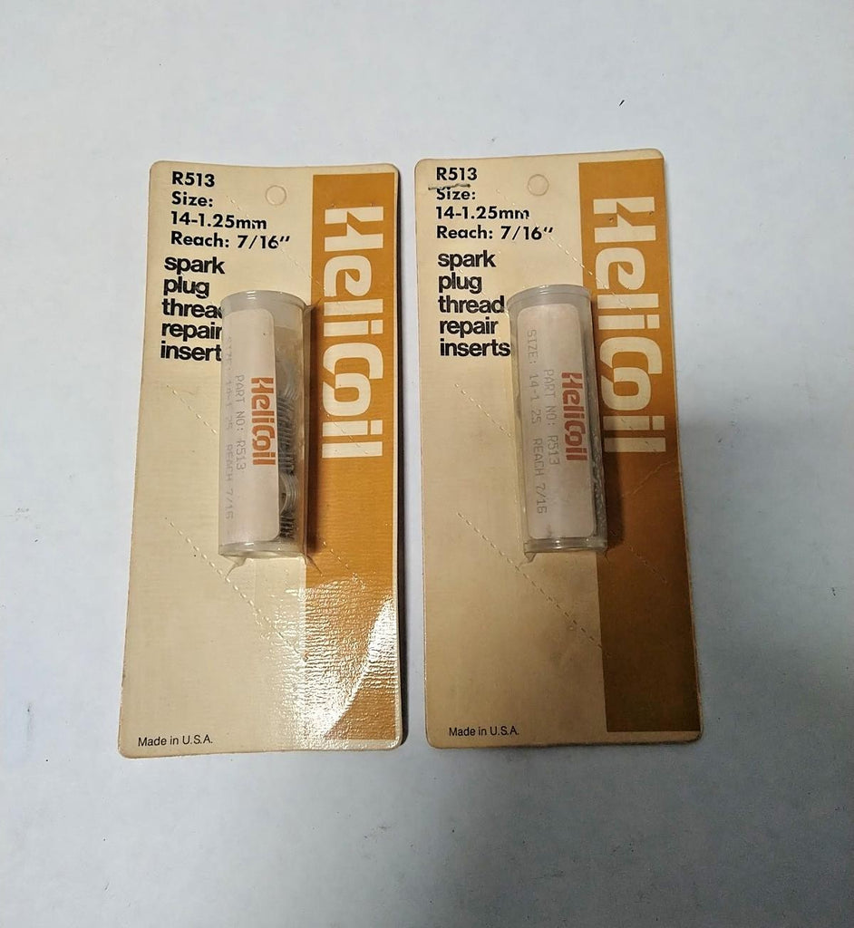 Lot of 2 Helicoil Inch Thread Repair Inserts 14-1.25mm Reach: 7/16" Made in USA