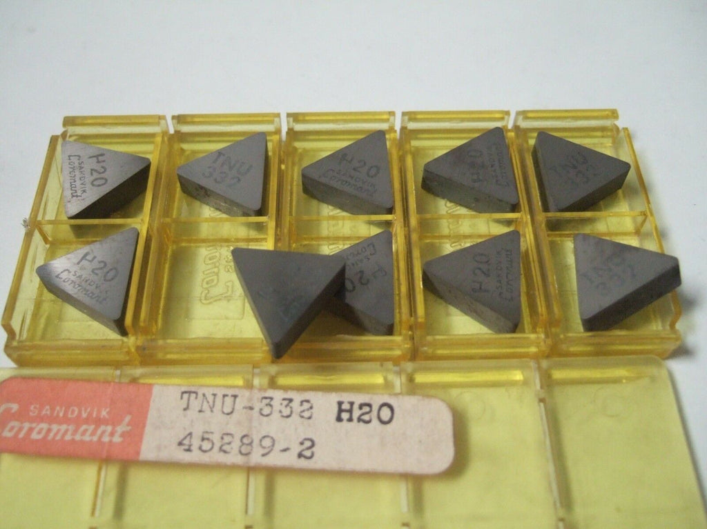 SANDVIK Coromant TNU 332 H20 45289 2 Lathe Carbide Inserts 10 Pcs New