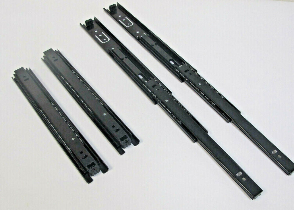 10" Ball Bearing Full Extension 4 Drawer Slides Black 100lbs 2 Sets