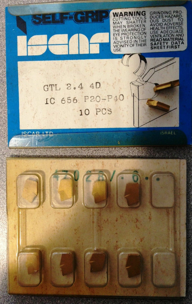 ISCAR GTL 2.4 4D IC 656 P20 Carbide Inserts Grooving 10 Pcs Lathe Self Grip Cut