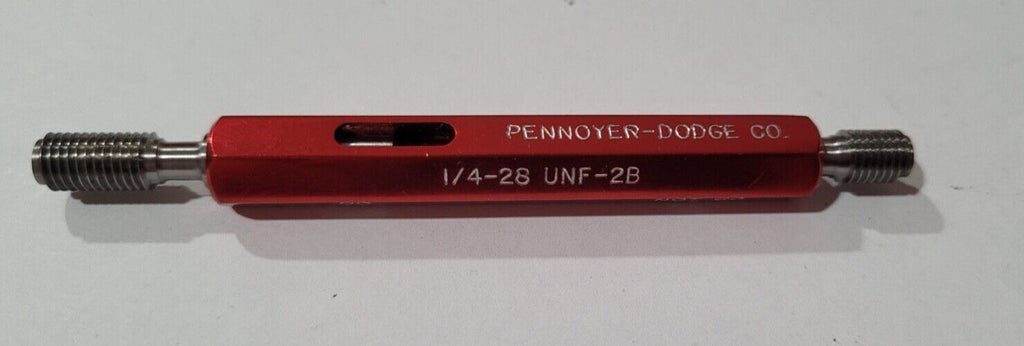 1/4-28 UNF-2B GO & NO GO Thread Plug Gage GO P.D. .2268 & NOGO .2311