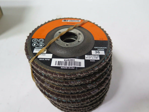 Standard Abrasives 645063 Flap Discs Qty 10 TY-29 4-1/2 x 7/8 36 Z/A Brand New