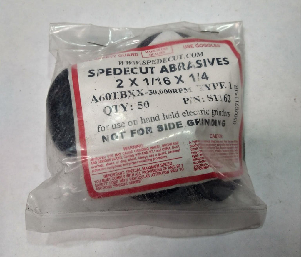 2x1/16x1/4 Spedecut Abrasive Grinding Cut-Off Disc Wheel A36 TBXX USA Bag of 50