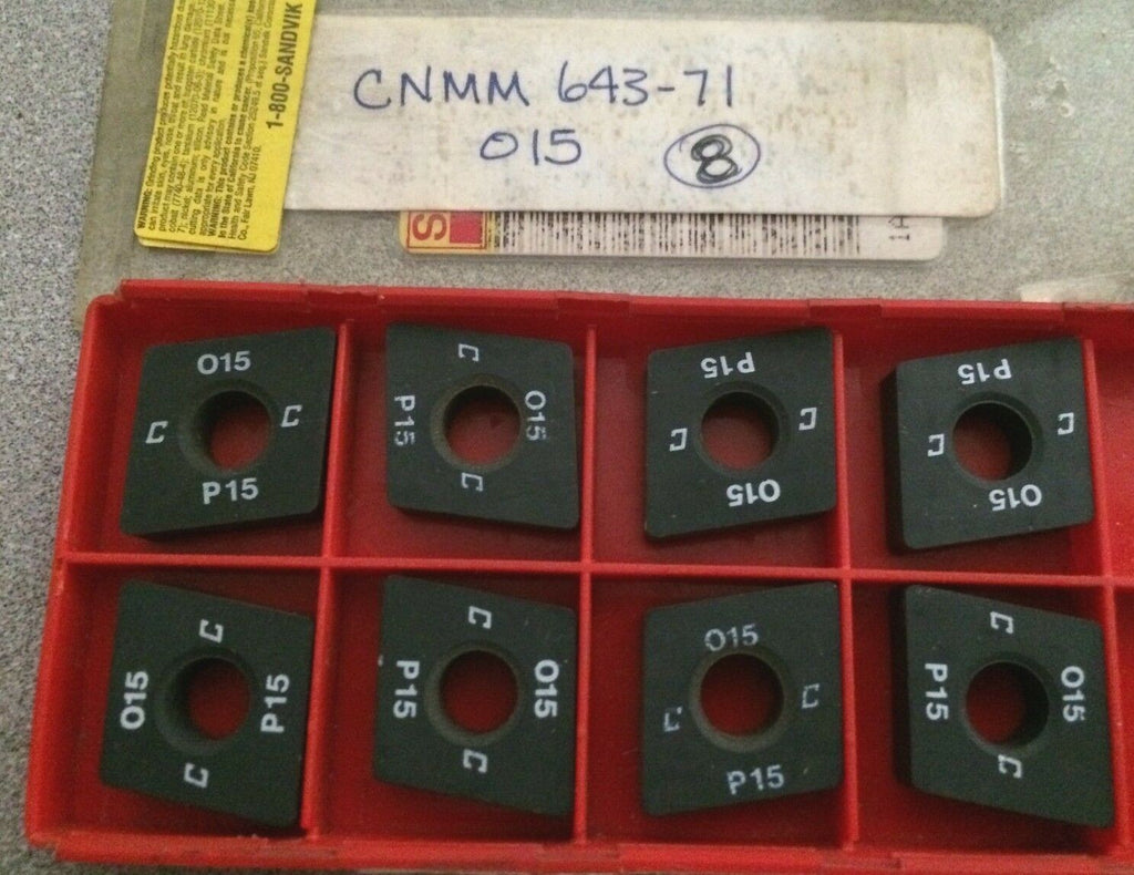 SANDVIK Coromant CNMM 643-71 015 P15 Lathe Carbide Inserts 8 Pcs New Tools