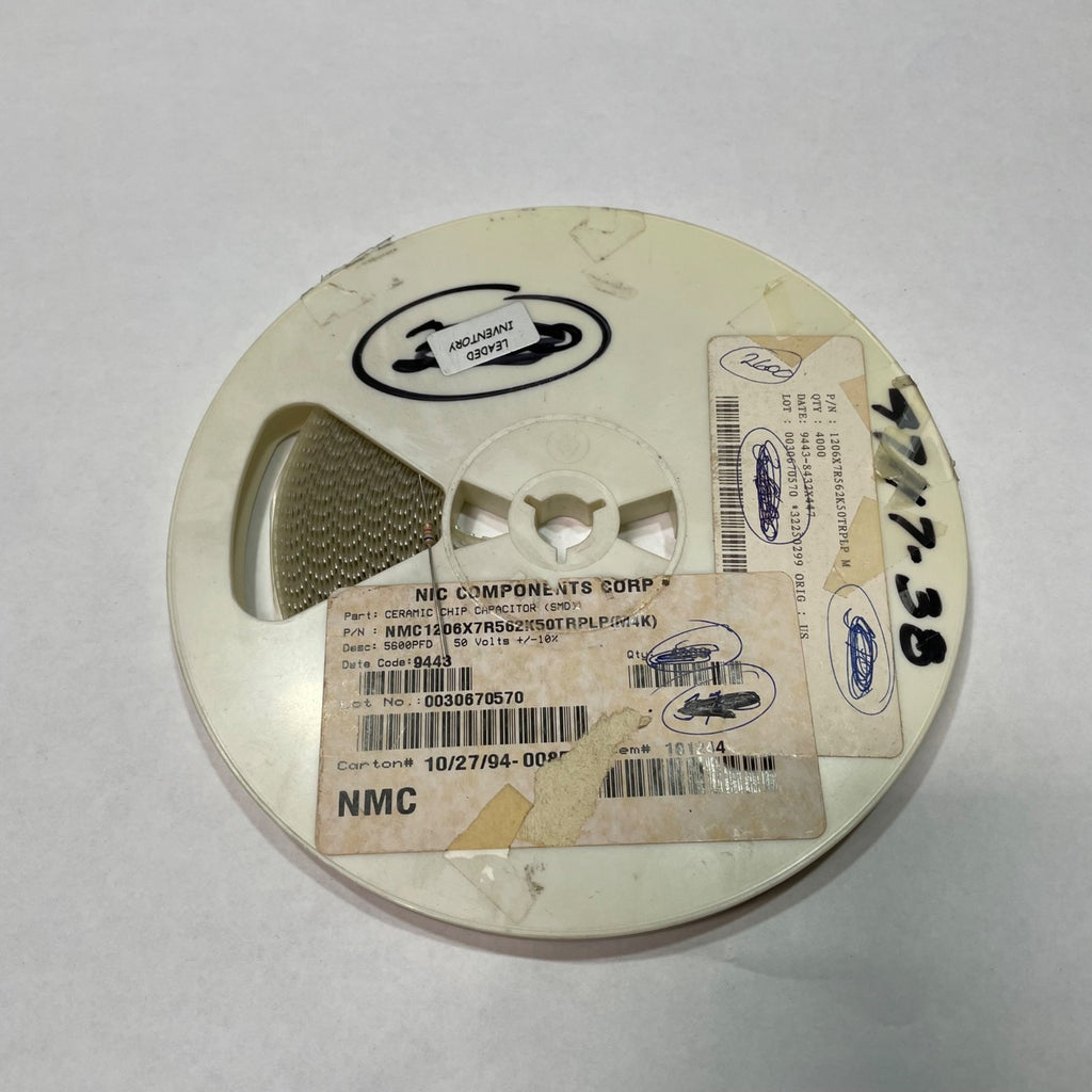 Reel of 2000 NIC COMPONENTS NMC1206X7R562K50TRPLPM4K 5600PFD 50V 10% 47117-38