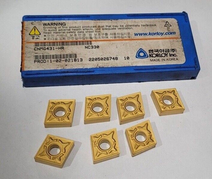 7 Pcs KORLOY CNMG 431-HR NC330 Carbide Inserts New