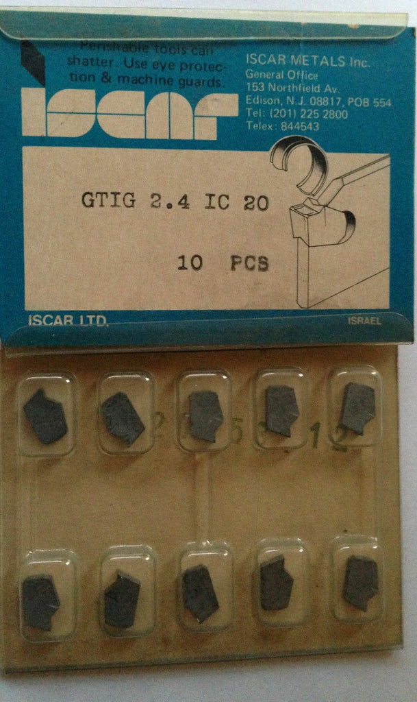 ISCAR GTIG 2.4 IC 20 Carbide Inserts Grooving 10 Pcs Lathe Self Grip Cut-Off New