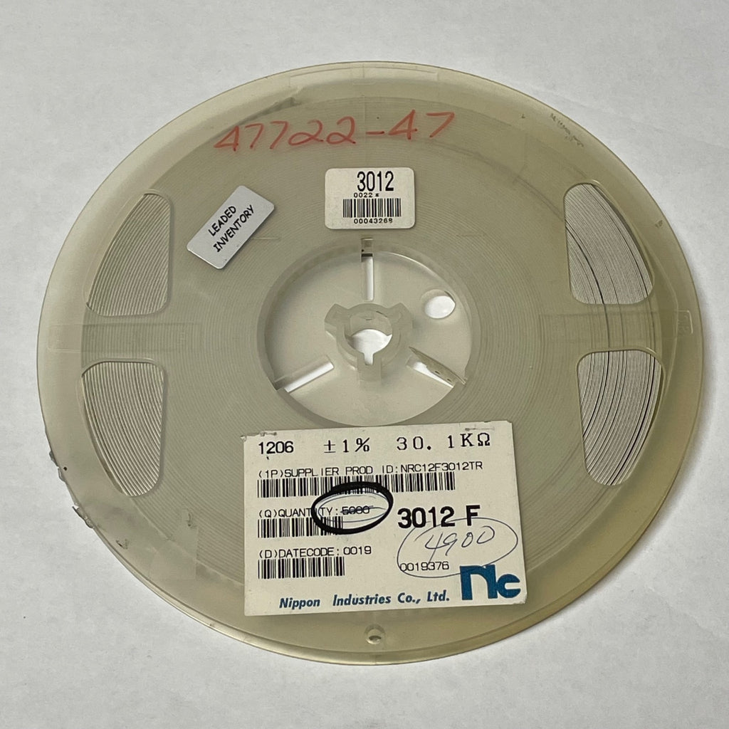 Reel of 4800 Nippon Industries NRC12F3012TR 1206 +/- 1% 30.1K Ohm 47722-47