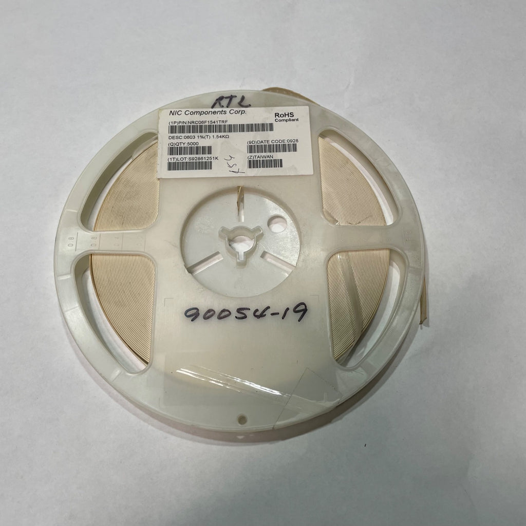 Reel of 4000 NIC COMPONENTS NRC06F1541TRF 0603 1% 54K Ohm 90054-19