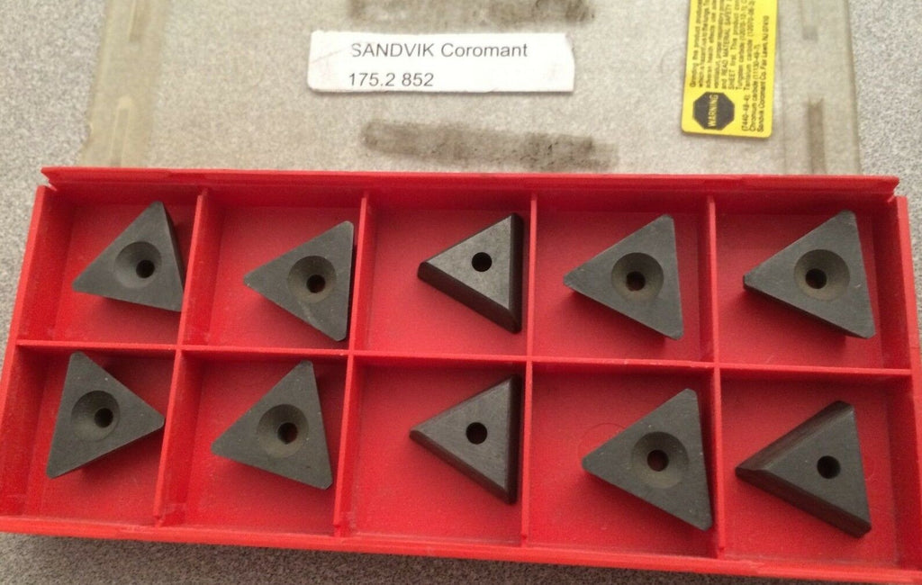 SANDVIK Coromant 175.2 852 Lathe Carbide Inserts 10 Pcs New