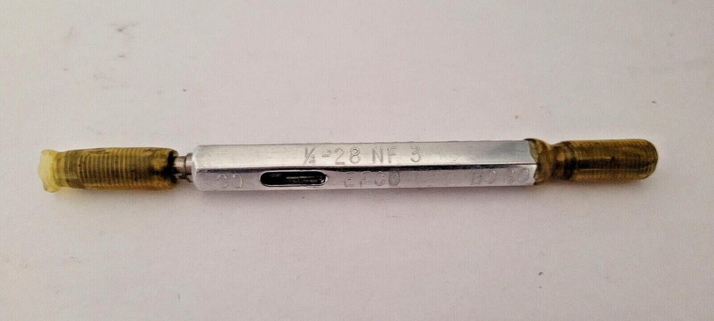 1/4-28 NF 3 EFCO GO & NO GO Thread Plug Gage GO P.D. .2268 & NOGO PD .2246