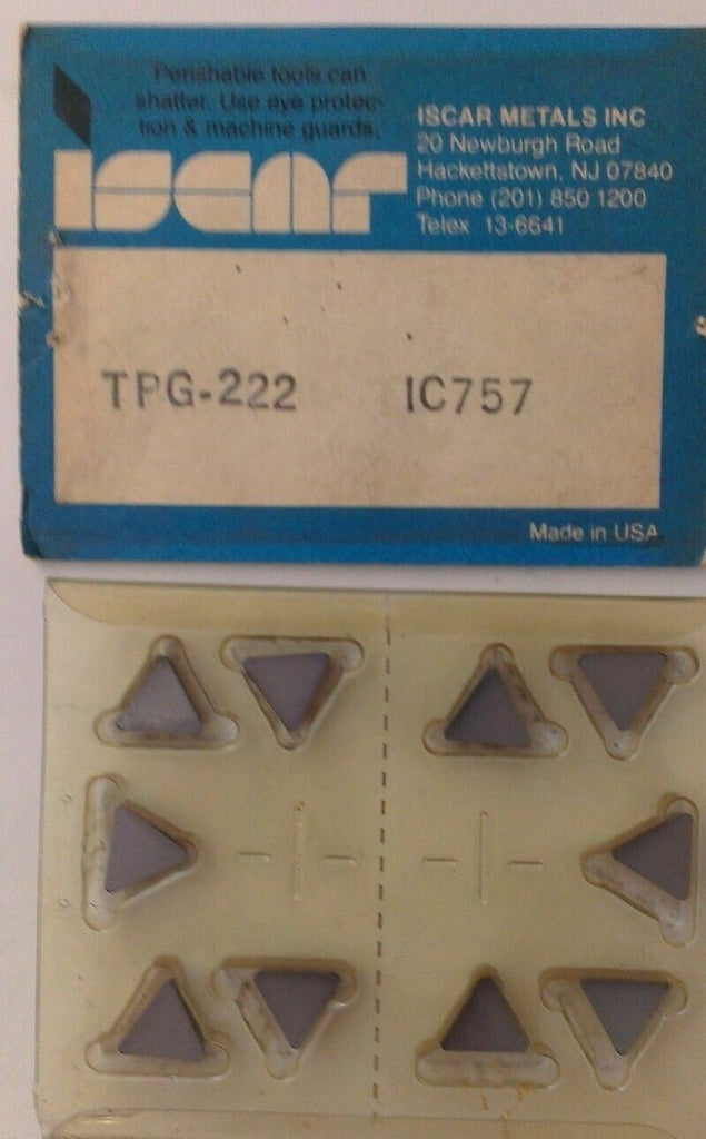 ISCAR TPG 222 IC 757 Carbide Inserts 10 Pcs Lathe Mill Turn Tool New Tools
