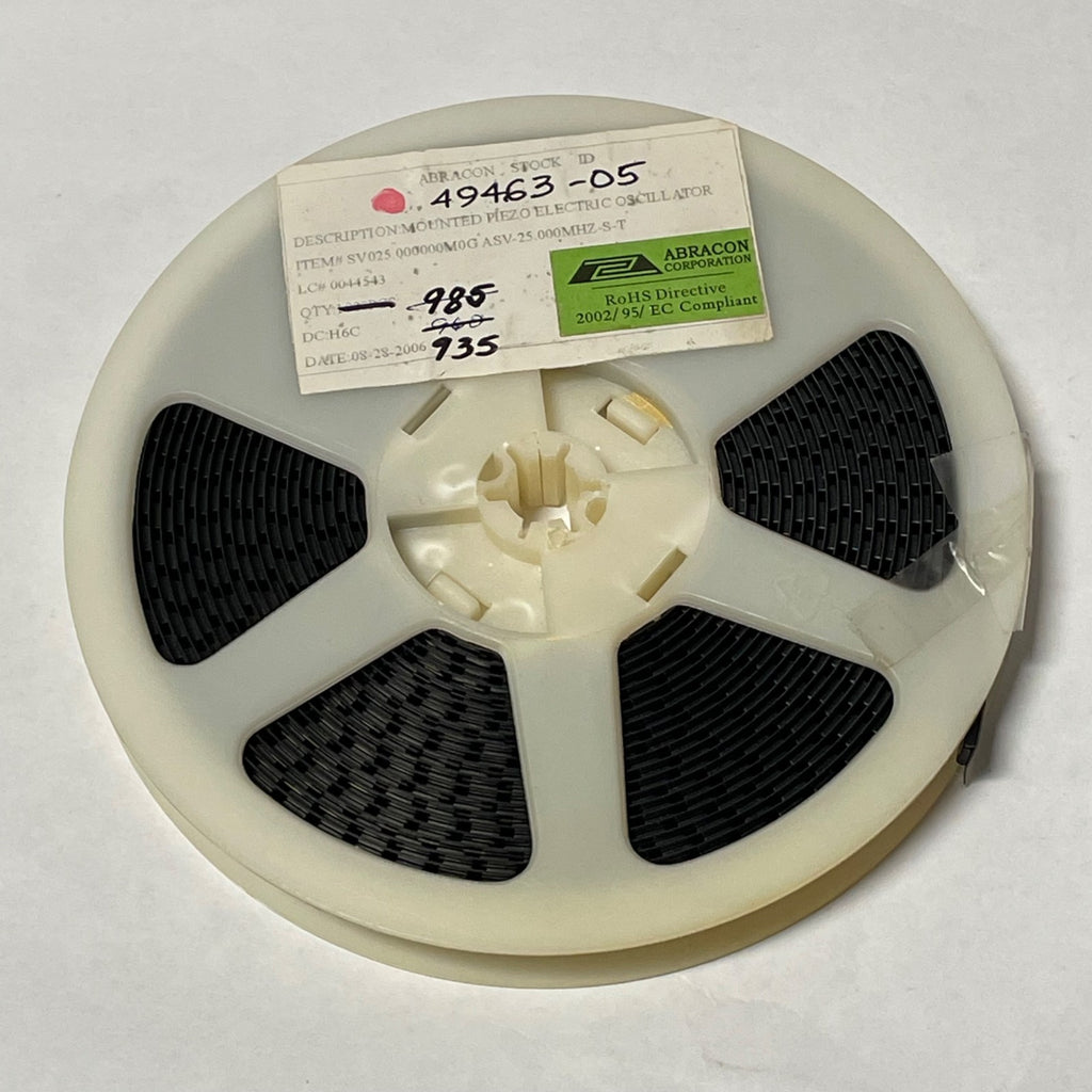 Reel of 900 Abracon SV025.000000M0G ASV-25.000MHZ-S-T OSCILLATOR 49463-05