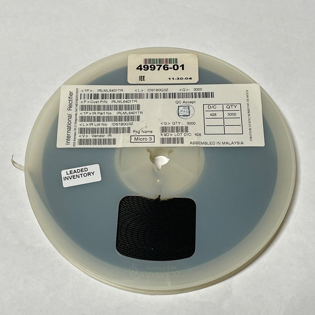 Reel of 2900 Internation Rectifier IRLML6401TR SOT-23 1.1MM 1.8V MOSFET 49976-01