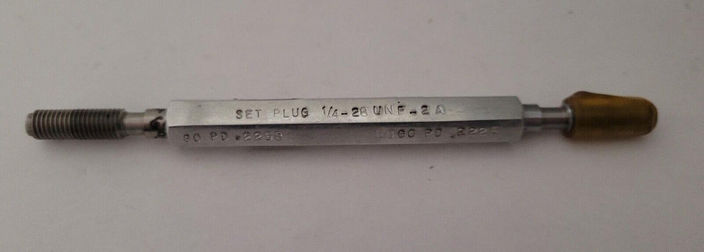 1/4-28 UNF-2A Hemco GO & NO GO Thread Plug Gage GO P.D. .2258 & NOGO PD .2225