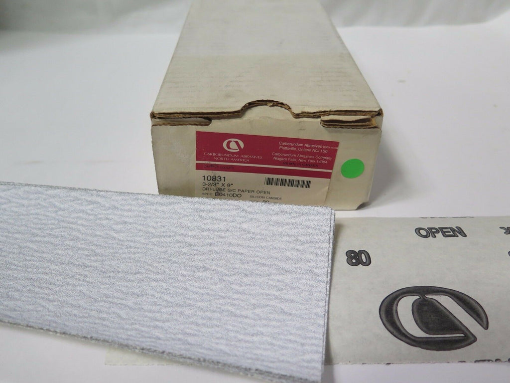 Carborundum Abrasives 3 2/3" x 9" S/C Dri-Lube Cut Paper Open 80 Grit 10831 New