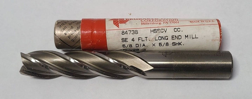 BRUBAKER Tool SE 4 Flutes Long HSS High Speed Steel End Mill 5/8 x 5/8 GLV20-3