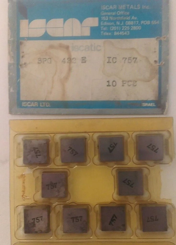 10 Pcs Iscar Iscatic SPG 422 E IC 757 Carbide Inserts Lathe Mill Turning New