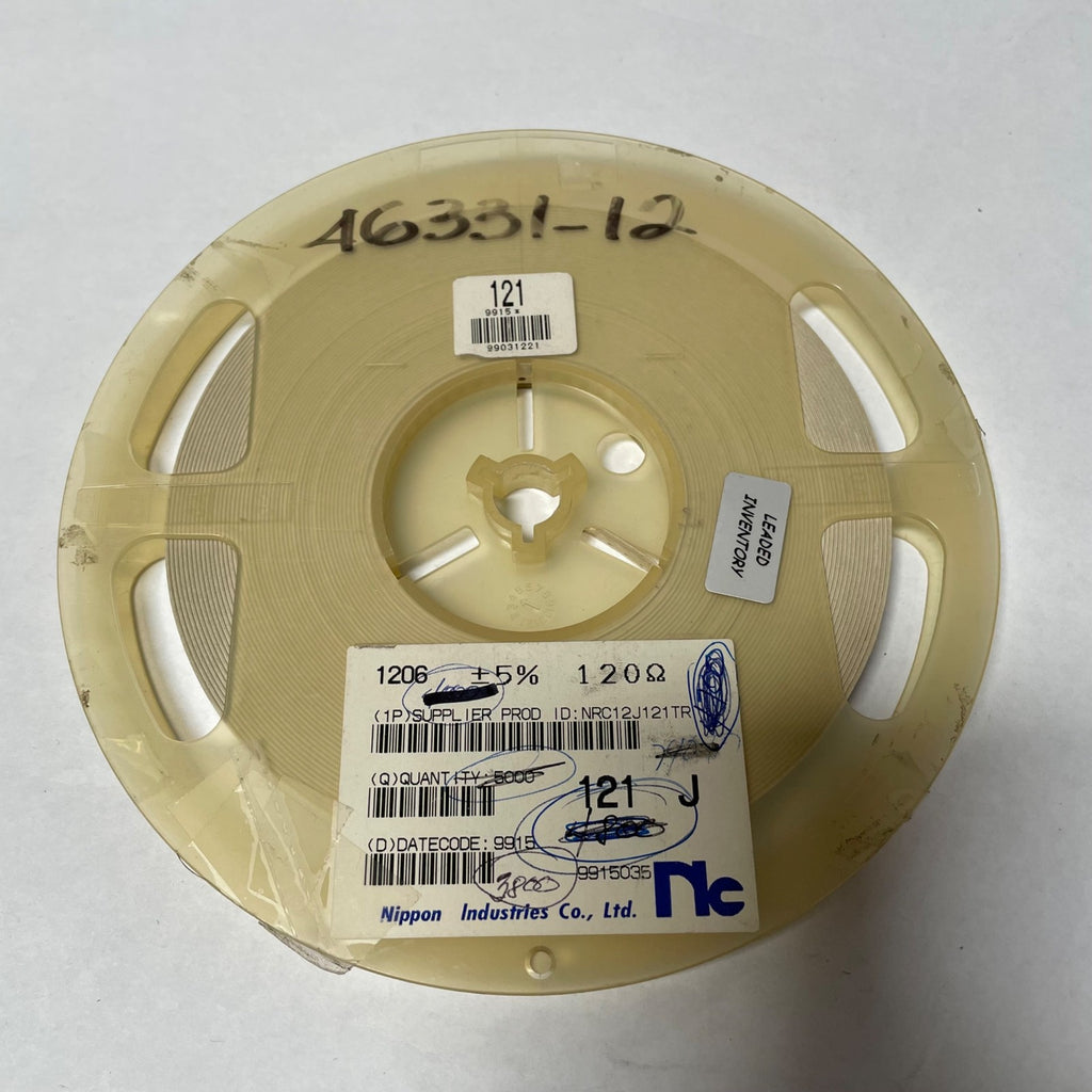 Reel of 3000 Nippon Industries NRC12J121TR 1206 +/- 5% 120 Ohm 46331-12