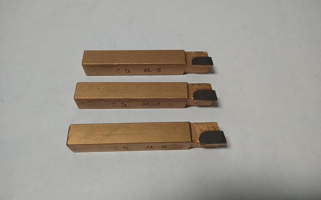 Brazed Tipped Carbide Machinist Lathe Tool Bit 1/2" C5 AL-8 Lot of 3