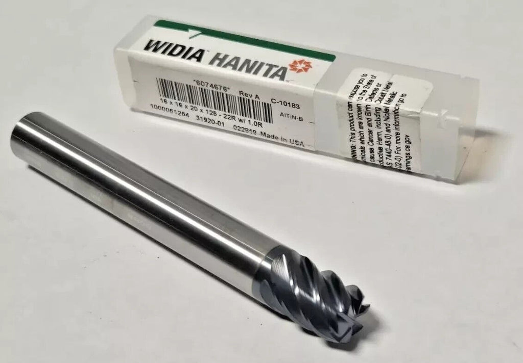 NEW WIDIA HANITA SOLID CARBIDE 16 mm END MILL 6 FLUTE TOOL BIT 16 x 20 x 125 22R