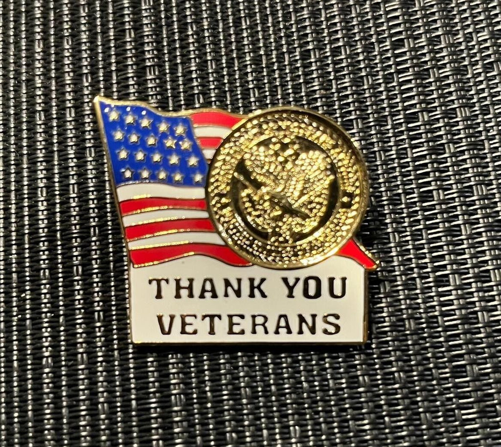THANK YOU VETERANS Pin Badge Lapel Collection Rare New USA Flag Xmas Gift