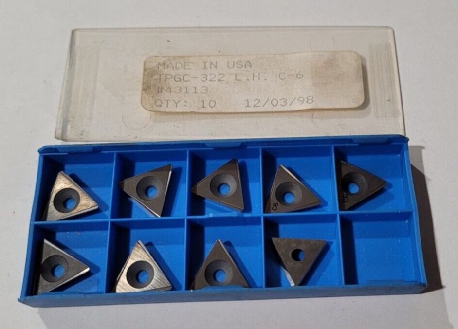 9 Pcs TPGC-322 LH C-6 #43113 Carbide Inserts Made in USA