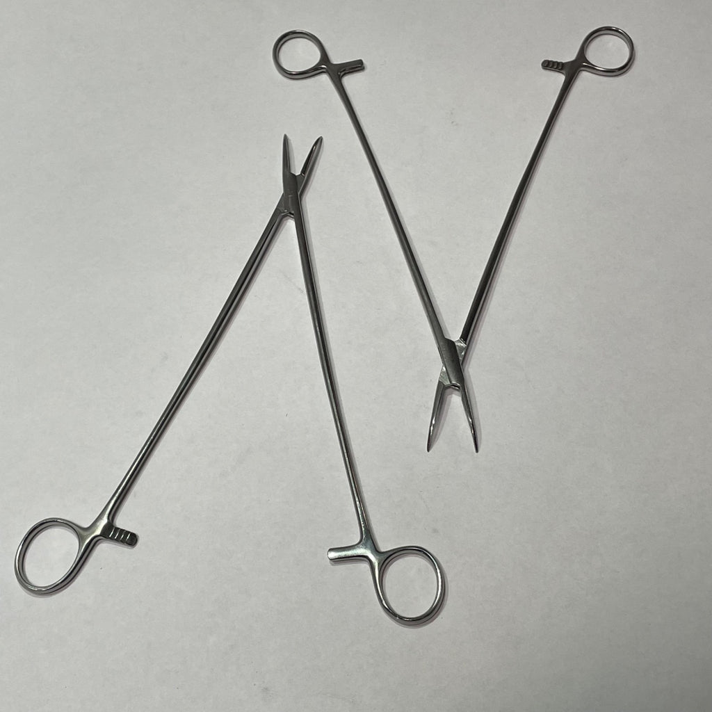 Lot of 2 Codman 67 30-4700 Surgical Bridge Deep Intestinal Forceps 11" Curved