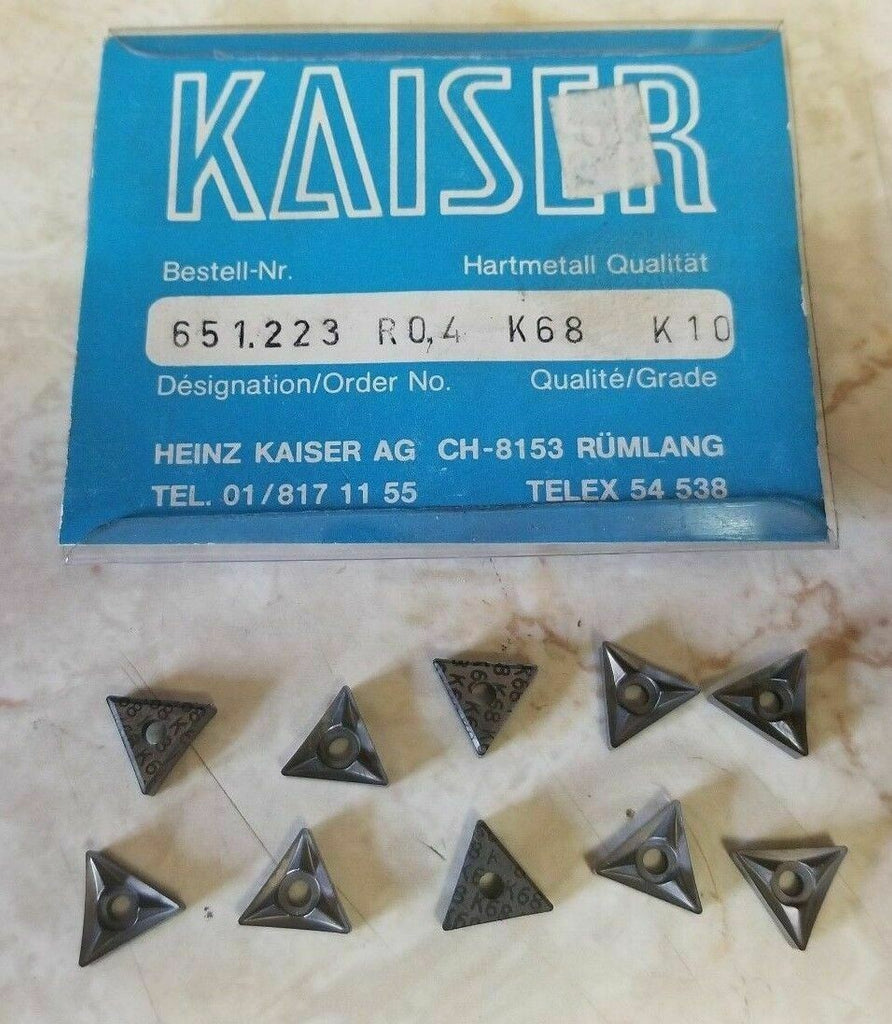 Kaiser 651.223 R0.4 K68 K10 Lathe Carbide 10 Inserts Mill New Tools