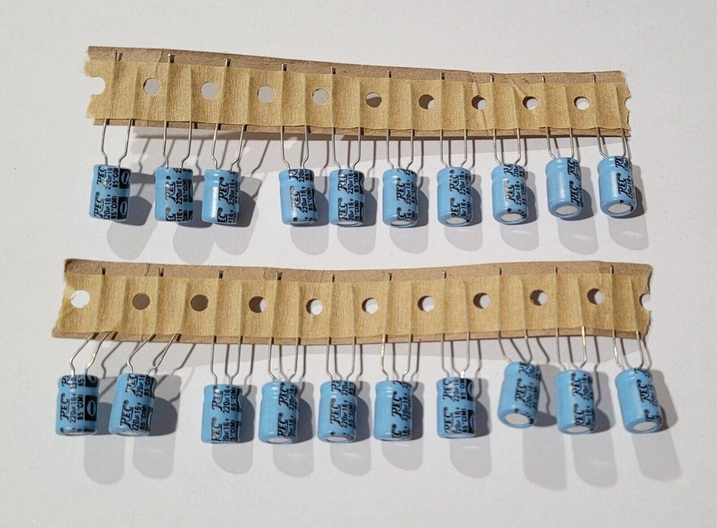REC Radial Type Electrolytic Capacitors 220uF 220mfd 16V New Lot of 20 Pcs