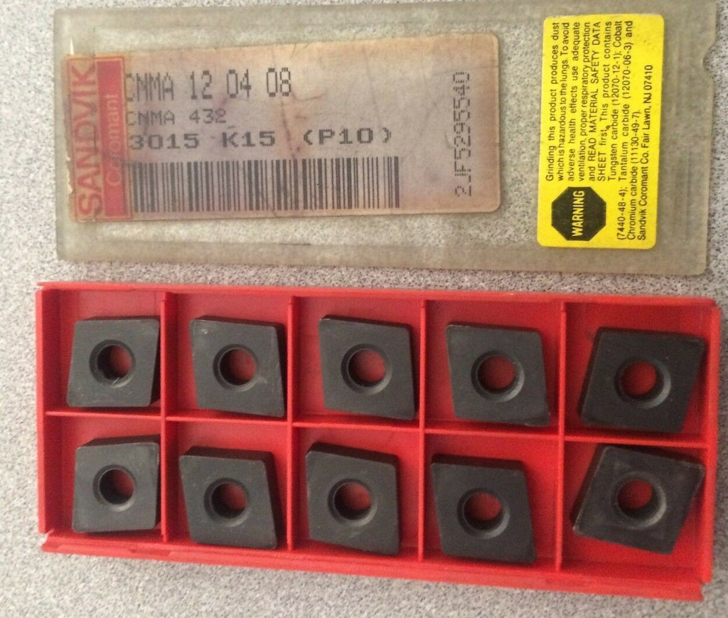 10 Pcs SANDVIK Coromant CNMA 432 12 04 08 3015 K15 P10 Lathe Carbide Inserts New