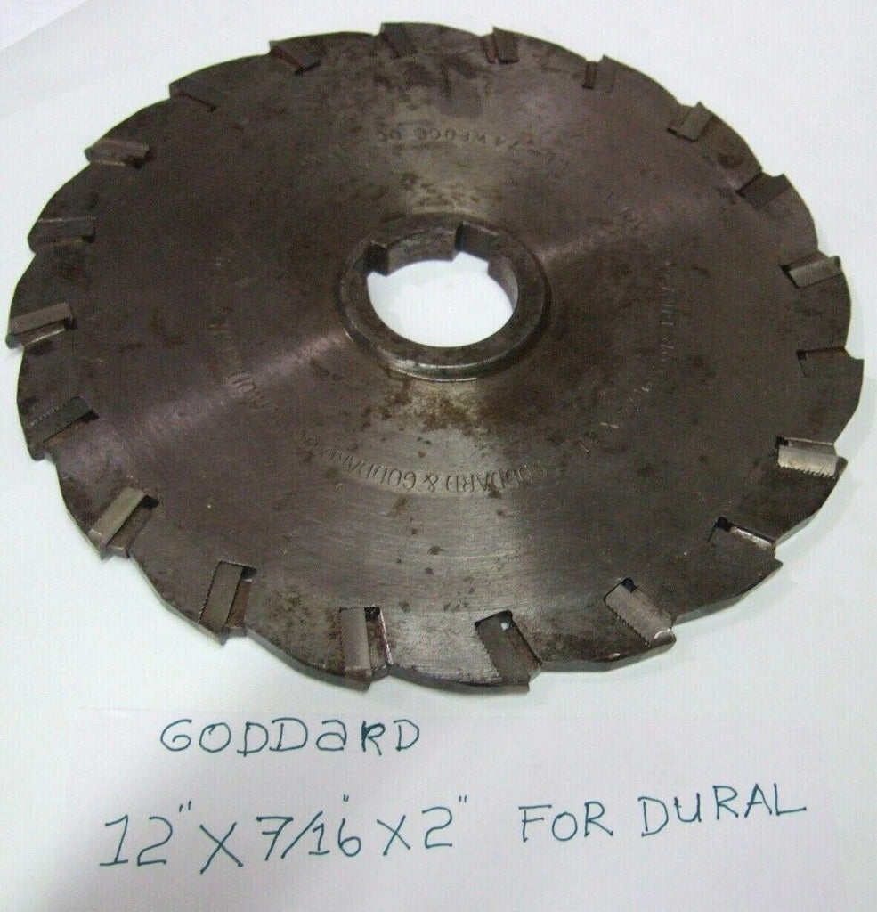 Goddard & Goddard Indexable Mill Milling Cutter Carbide Inserts 12” x 7/16”