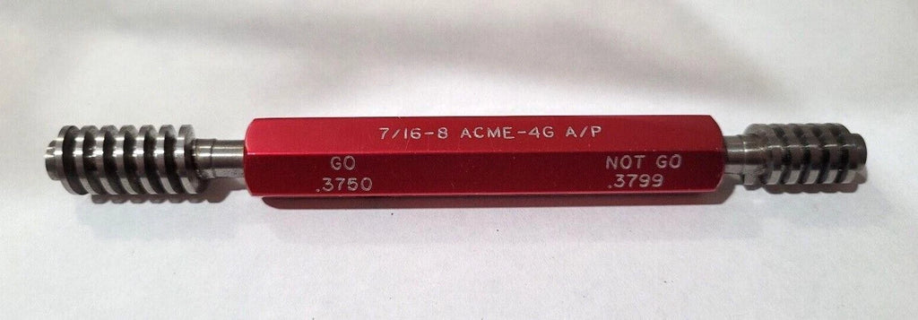 7/16-8 GO & NO GO ACME-4G A/P GO P.D. .3750 & NOGO P.D. .3799